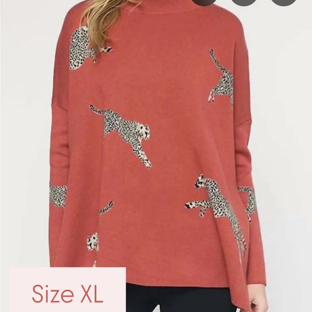Wild Elegance Rust Turtleneck Sweater